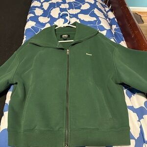 Roots Green double zipper full zip hoodie